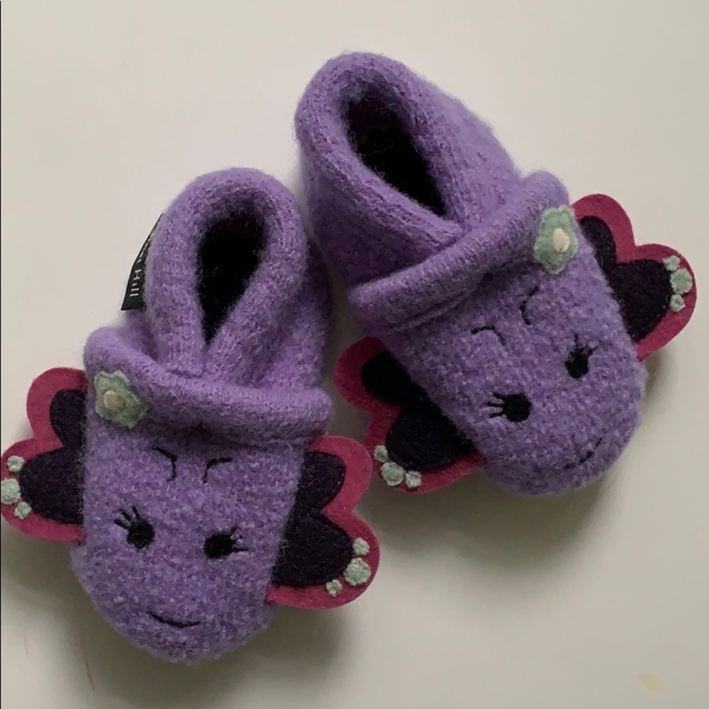 🆕Baby Toddler Boiled Wool Shoe Slippers Garnet Hill Soft Home Socks Like Gift